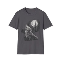 Macabre Threads Charcoal Midnight Howl – Wolf T-Shirt