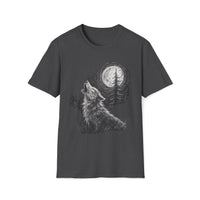 Macabre Threads Dark Heather Midnight Howl – Wolf T-Shirt