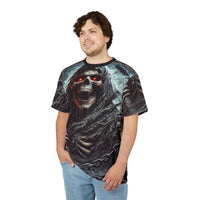Macabre Threads Harbinger of Doom All-Over Print T-Shirt – Grim Reaper Storm Tee