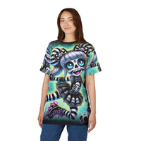Macabre Threads Skelly Skater All-Over Print T-Shirt – Roller-Derby Skull Princess Tee
