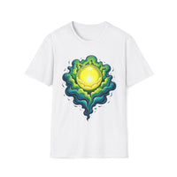 Macabre Threads White Orb Glow T-Shirt – Gothic Luminous Orb Graphic Tee