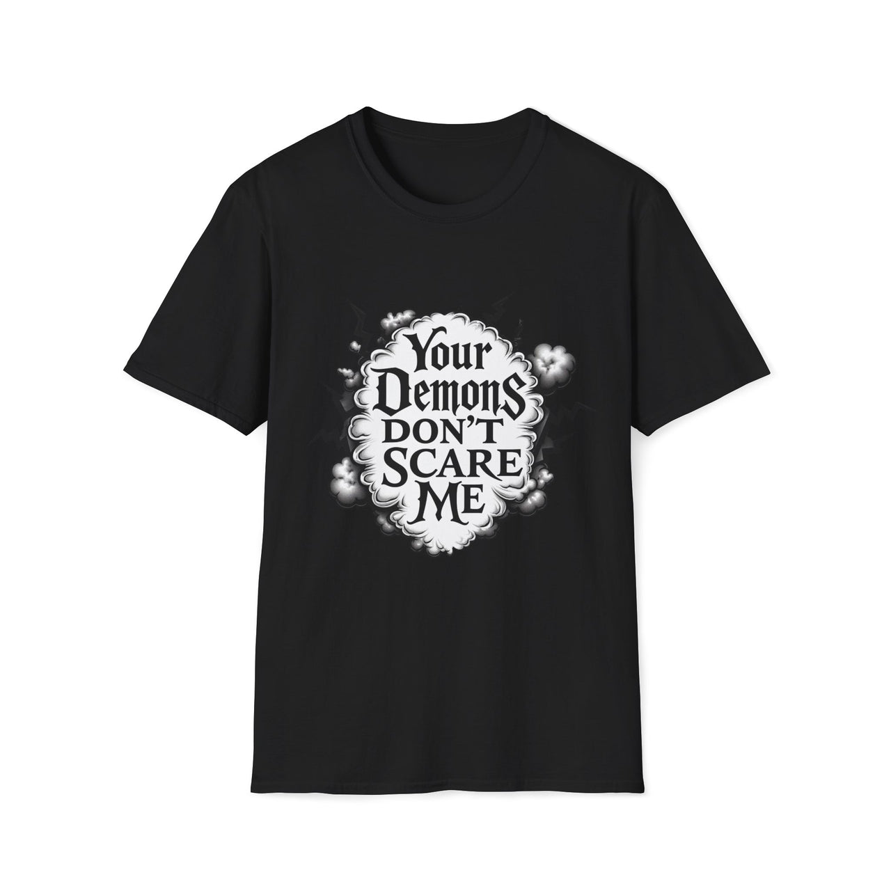 Macabre Threads Black Gothic Resolve T-Shirt – Your Demons Don’t Scare Me Tee