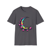 Macabre Threads Charcoal Psychedelic Moon T-Shirt – Trippy Lunar Graphic Tee