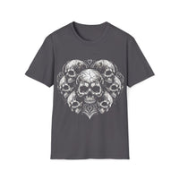 Macabre Threads Charcoal Heart of Doom – Skull Heart T-Shirt