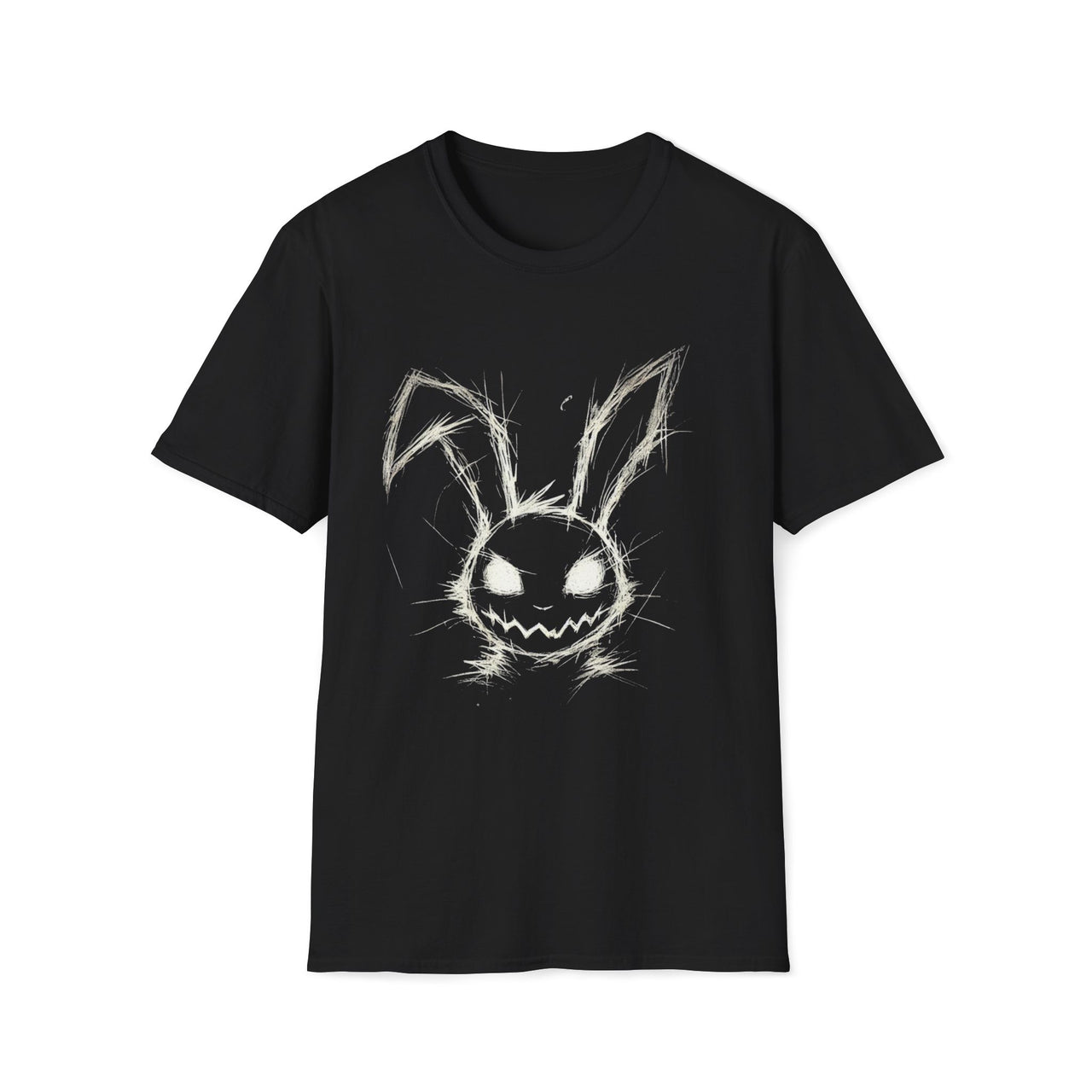 Macabre Threads Black Wicked Hare T-Shirt – Gothic Sketch Bunny Design