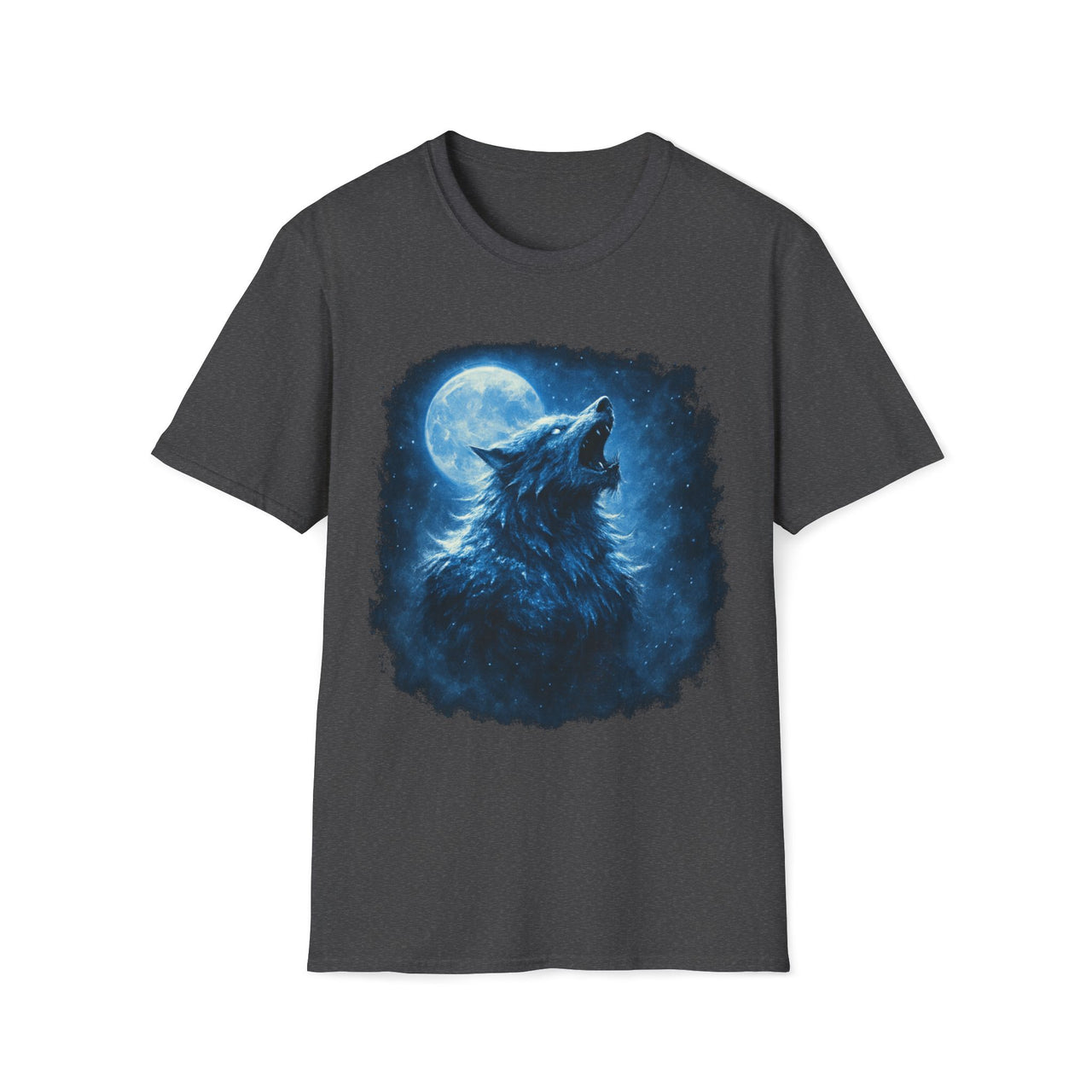 Macabre Threads Dark Heather Lunar Howl Werewolf Shirt – Full Moon Gothic Wolf Tee