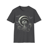 Macabre Threads Dark Heather Eclipsed Gaze – Gothic Moon Eye T-Shirt