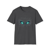 Macabre Threads Dark Heather Web Encounter T-Shirt – Gothic Eyes in Web Graphic Tee