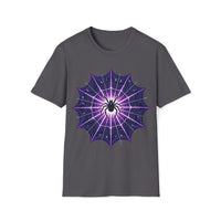 Macabre Threads Charcoal Mystic Weave T-Shirt – Gothic Spider Web Graphic Tee
