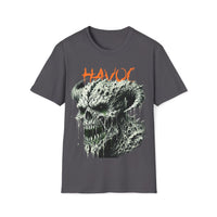 Macabre Threads Charcoal Havoc – Evil Skull Shirt with Horns