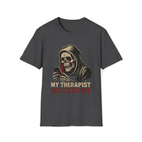 Ghosted By Therapist T-Shirt – Funny Gothic Reaper Tee