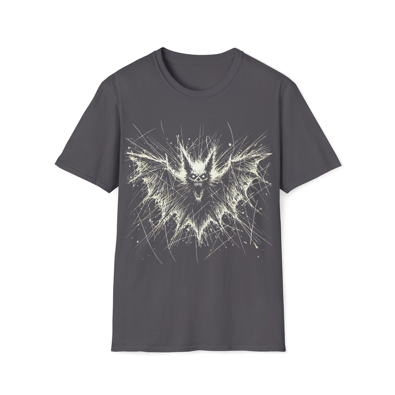 Macabre Threads Charcoal Nightmare Flight T-Shirt – Screaming Bat Horror Tee