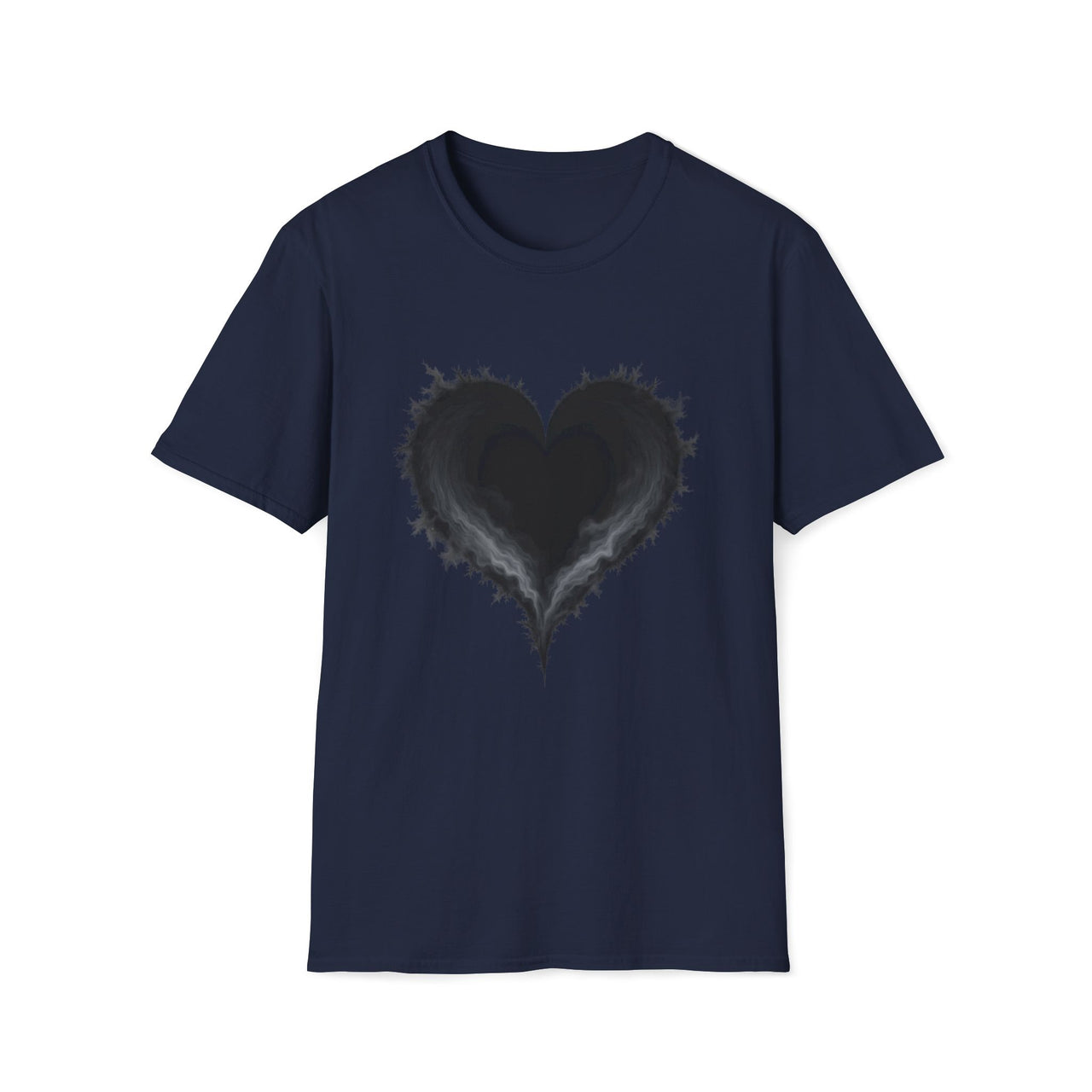 Macabre Threads Navy Vortex Heart T-Shirt – Dark Gothic Smoke Heart Tee