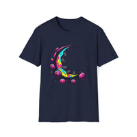 Macabre Threads Navy Psychedelic Moon T-Shirt – Trippy Lunar Graphic Tee