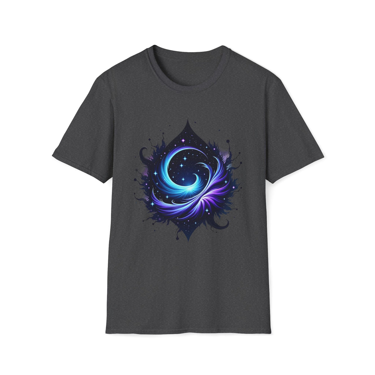 Macabre Threads Dark Heather Cosmic Drift – Galactic Flow T-Shirt
