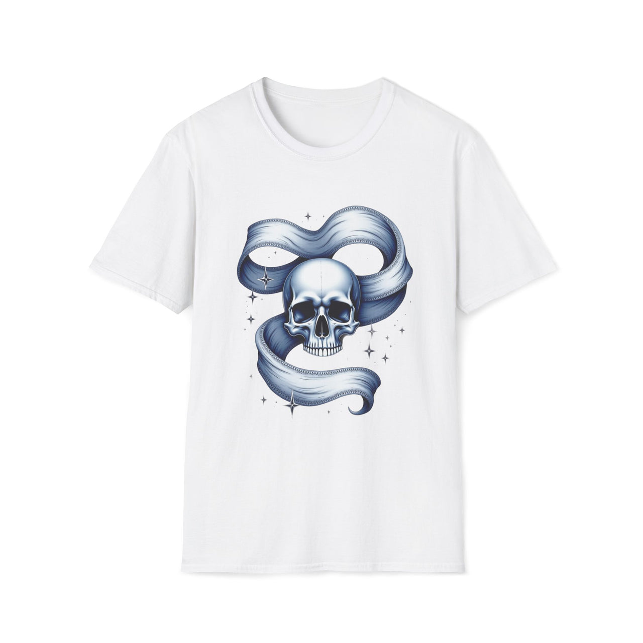 Macabre Threads White Stellar Skull Galaxy Skull T Shirt – Cosmic Gothic Tee