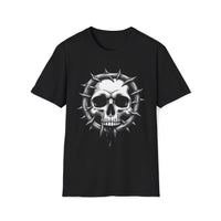 Macabre Threads Black Gothic Skull Thorned Skull T Shirt – Dark Gothic Graphic Tee