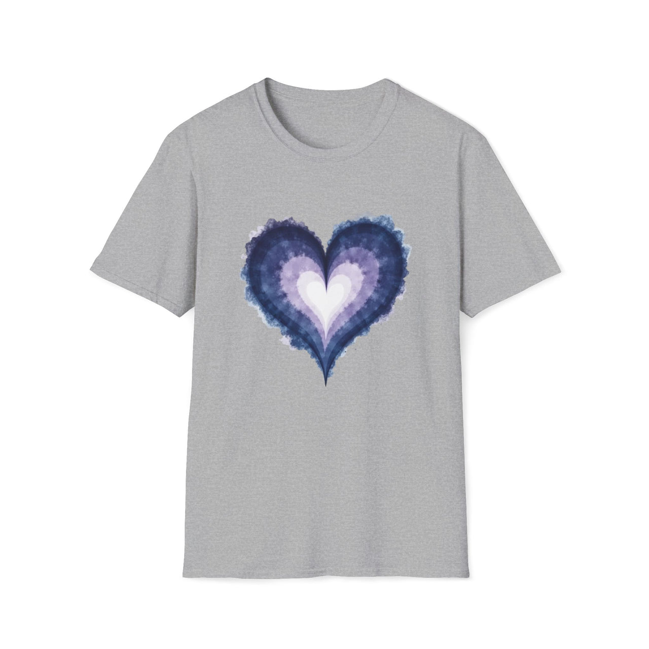 Macabre Threads Sport Grey Mystic Heart T-Shirt – Enchanted Gothic Watercolor Heart Tee