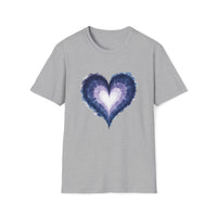 Macabre Threads Sport Grey Mystic Heart T-Shirt – Enchanted Gothic Watercolor Heart Tee