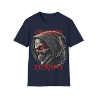 Macabre Threads Navy Chained Eternity – Grim Reaper Skull T-Shirt