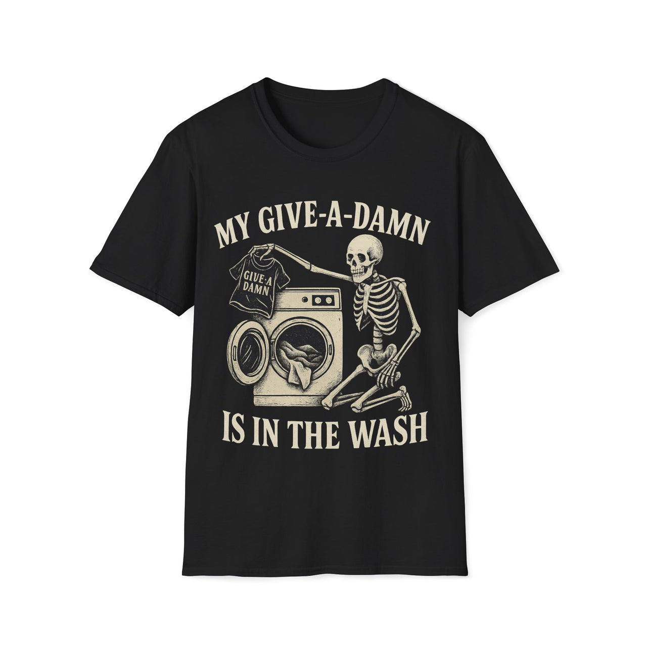 Laundered Attitude T-Shirt – Skeleton Laundry Humor Tee