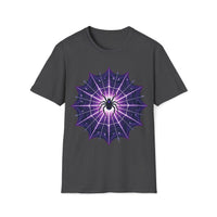 Macabre Threads Dark Heather Mystic Weave T-Shirt – Gothic Spider Web Graphic Tee
