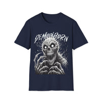 Macabre Threads Navy Demonborn T-Shirt – Gothic Horror Design