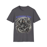 Macabre Threads Charcoal Watchful Eyes – Grim Reaper T-Shirt
