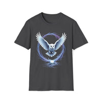 Macabre Threads Dark Heather Ethereal Portal – Mystical Owl T-Shirt