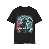 Macabre Threads Black Dark Champion T-Shirt – Gothic Warrior with Axe Design