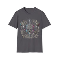 Macabre Threads Charcoal Eternal Elegance – Decorative Skull Shirt