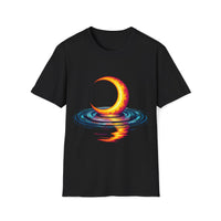 Macabre Threads Black Hypnotic Moon – Lunar Reflection T-Shirt