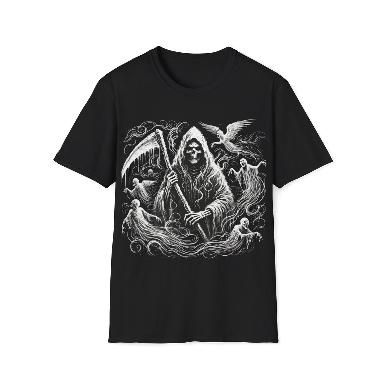 Macabre Threads Black Soul Harvester – Grim Reaper Spirit T-Shirt
