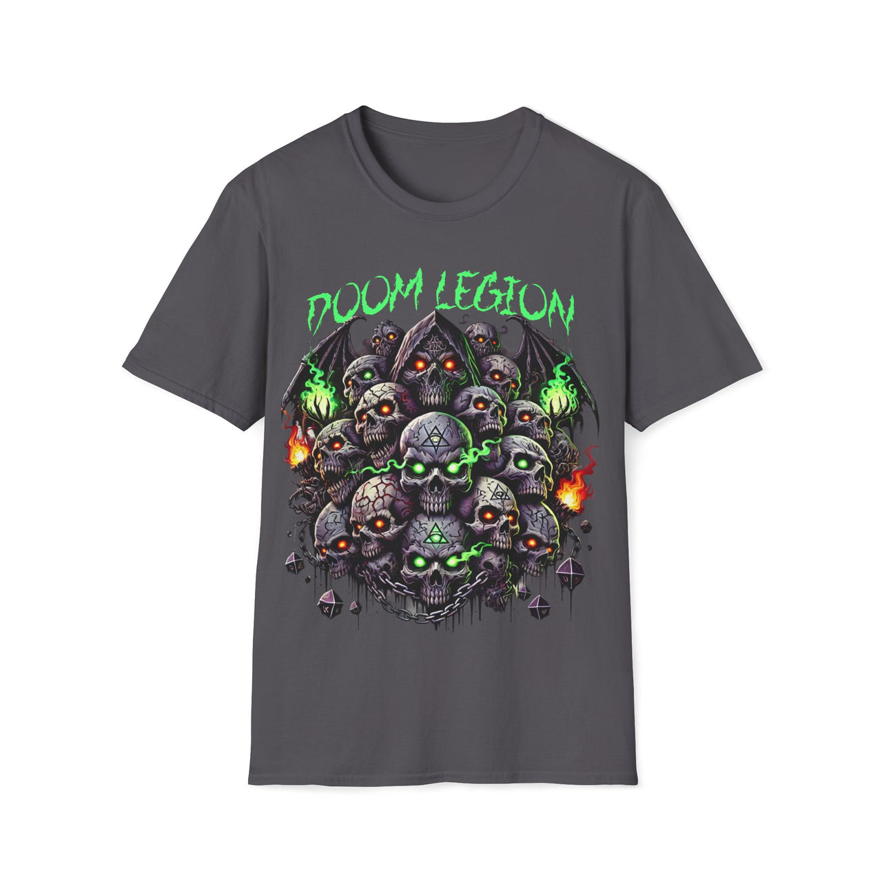 Macabre Threads Charcoal Doom Legion – Pile of Skulls Shirt