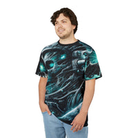 Macabre Threads Stellar Doom All-Over Print T-Shirt – Galactic Reaper Eclipse Tee