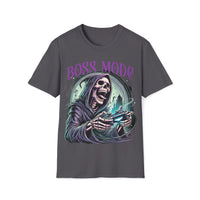 Macabre Threads Charcoal Eternal Gamer – Grim Reaper Gaming T-Shirt