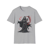 Macabre Threads Sport Grey Reaper Essence – Crimson Scythe T-Shirt