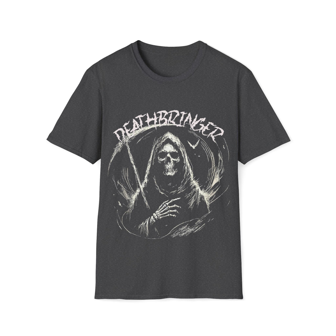 Macabre Threads Dark Heather Deathbringer – Classic Grim Reaper T-Shirt