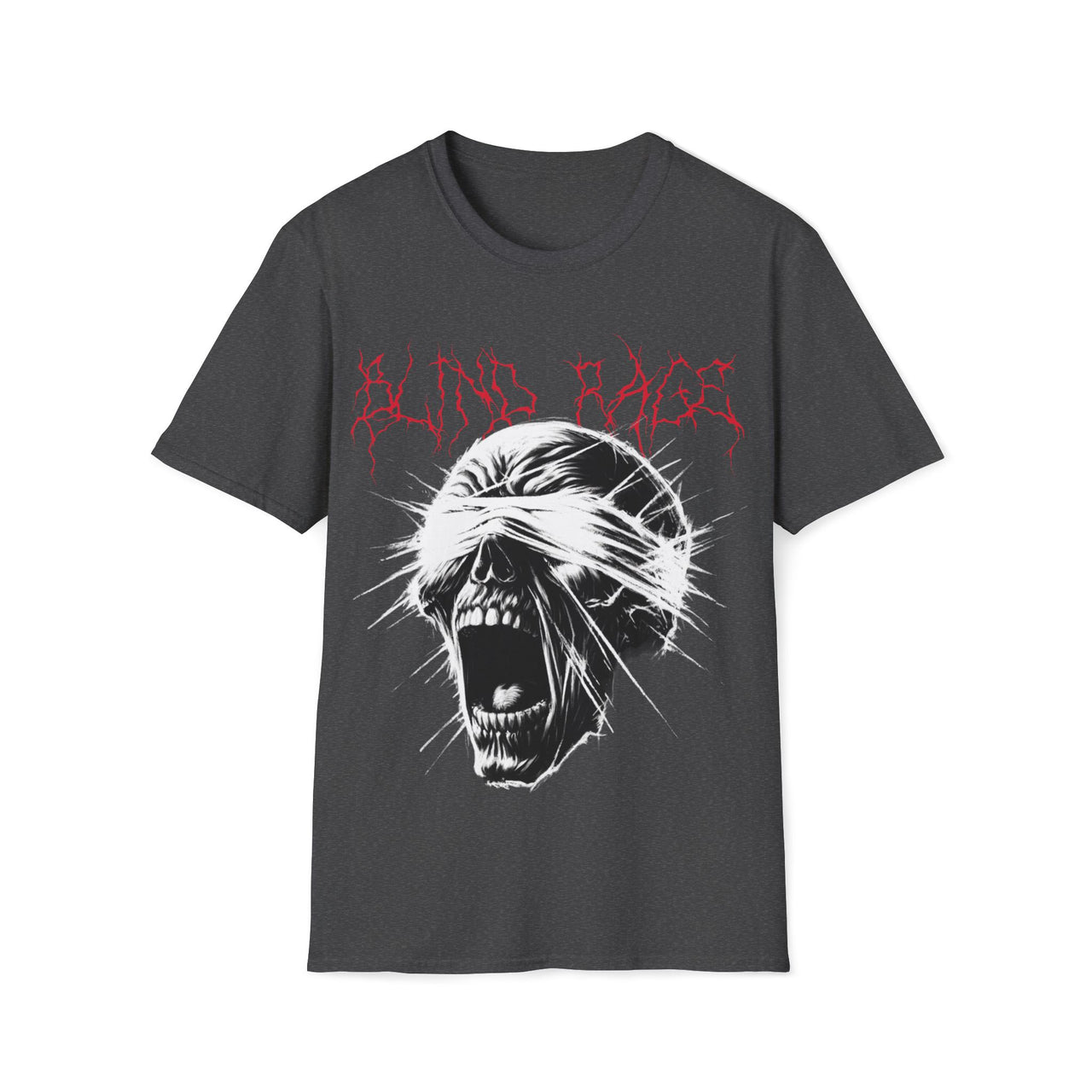 Macabre Threads Dark Heather Blind Rage – Screaming Skull Shirt