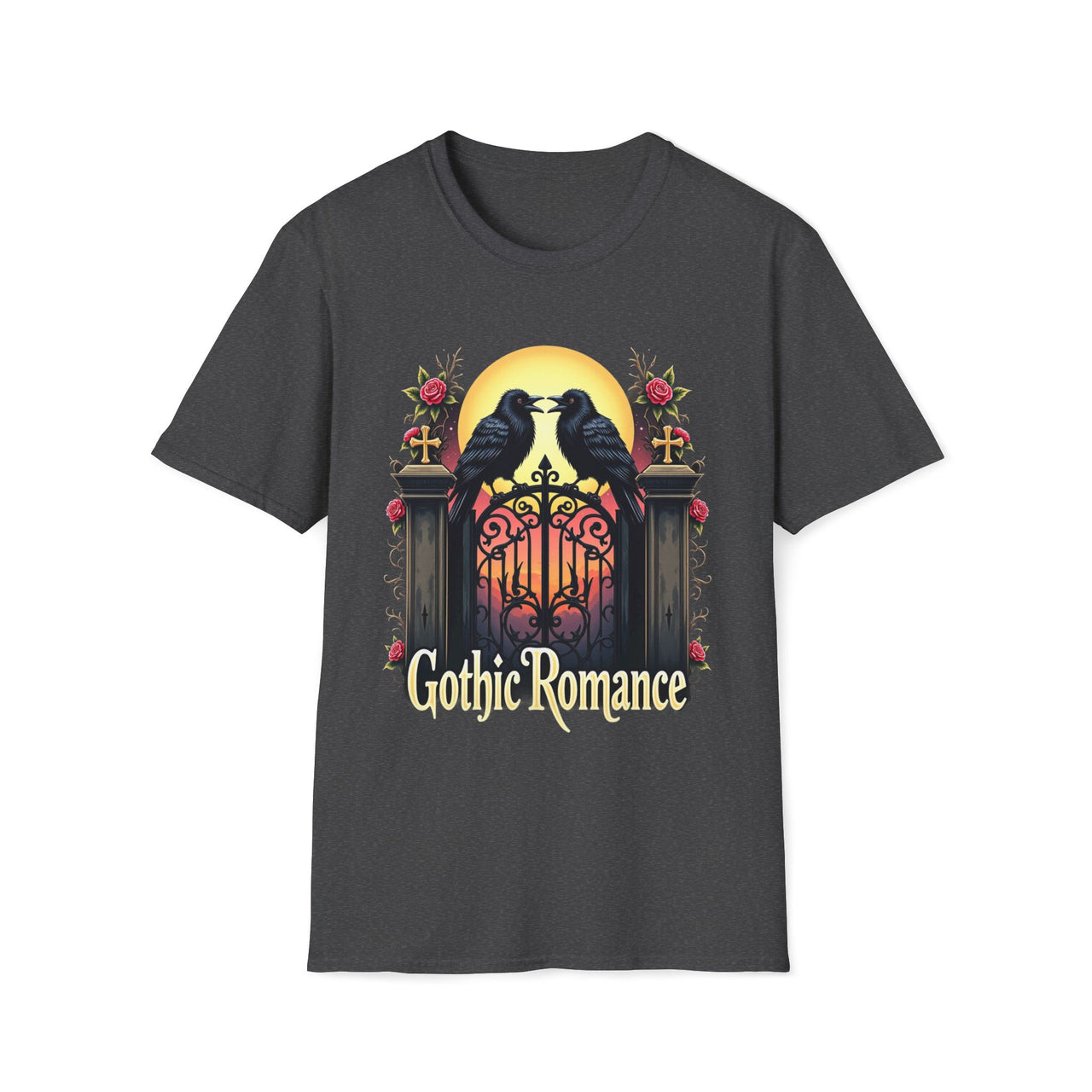 Macabre Threads Dark Heather Gothic Ravens T-Shirt – Dark Romance Crow Tee