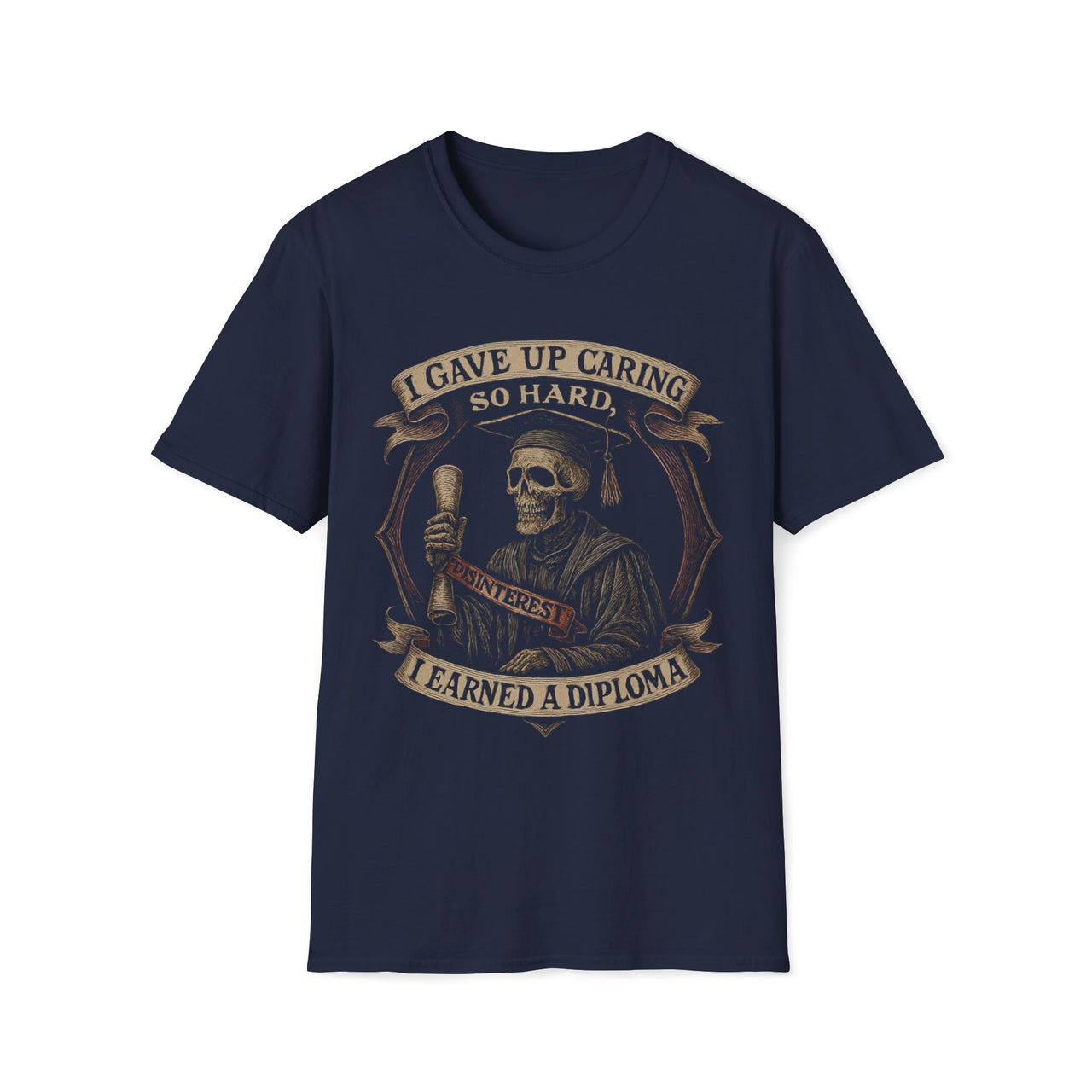 Summa Cum Disinterest T-Shirt – Gothic Graduation Skeleton Tee