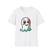 Macabre Threads White Pop Ghost T-Shirt – Cute Colorful Ghost Tee