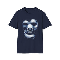 Macabre Threads Navy Stellar Skull Galaxy Skull T Shirt – Cosmic Gothic Tee