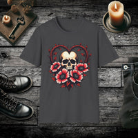 Gothic Bloom Romantic Skull T Shirt – Dark Floral Gothic Tee