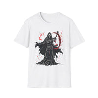 Macabre Threads White Reaper Essence – Crimson Scythe T-Shirt
