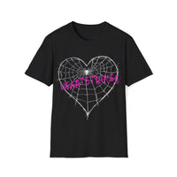 Macabre Threads Black Heartstrings T-Shirt – Gothic Spiderweb Heart Tee