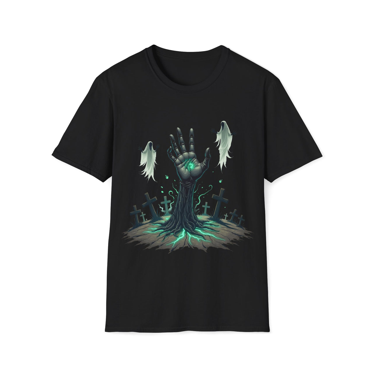 Macabre Threads Black Grave Surge - Gothic Resurrection T-Shirt