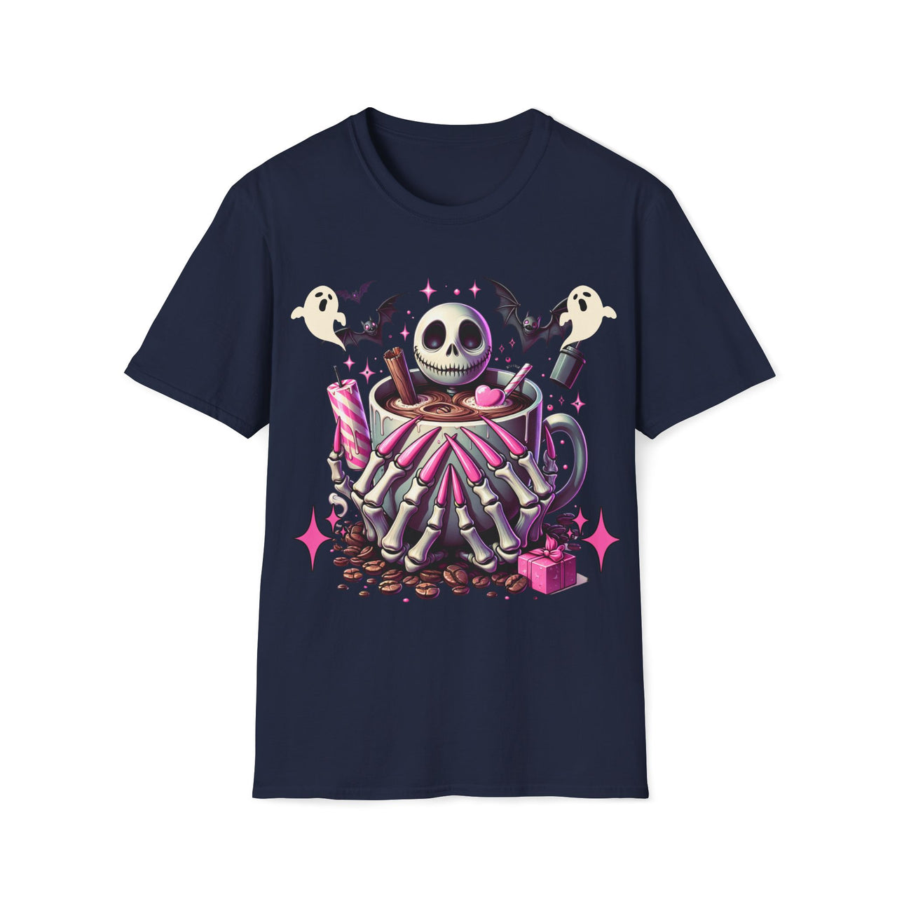 Macabre Threads Navy Mystery Brew T-Shirt – Gothic Coffee Lovers Tee