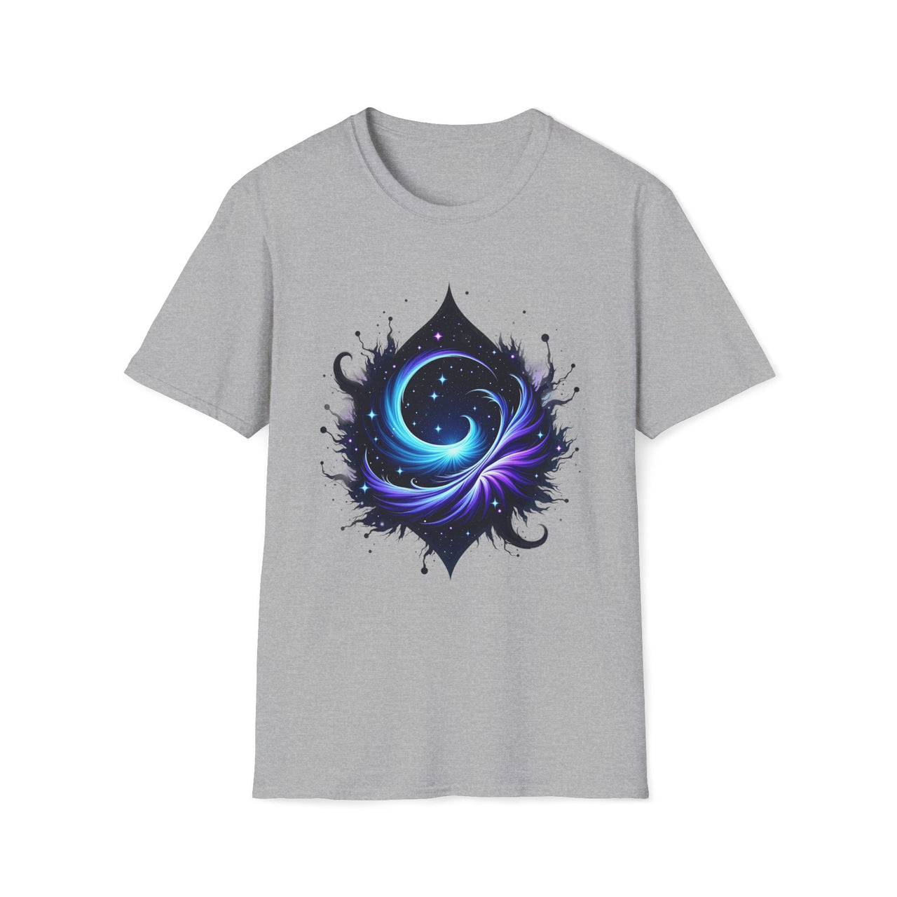 Macabre Threads Sport Grey Cosmic Drift – Galactic Flow T-Shirt