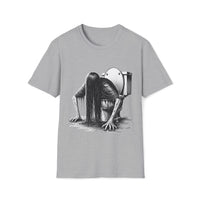 Macabre Threads Sport Grey Toilet Terror T-Shirt | Gothic Bathroom Horror Tee